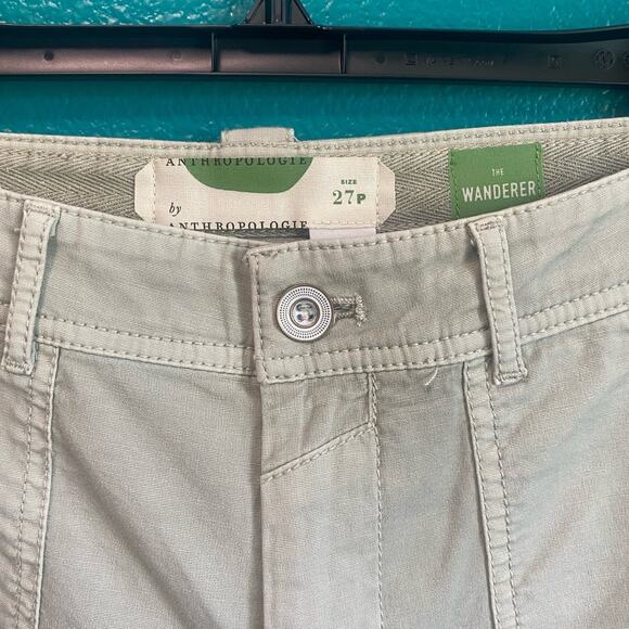 Anthropologie The Wanderer Eyelet Utility Pants Light Green Women's 27p - Picture 10 of 10